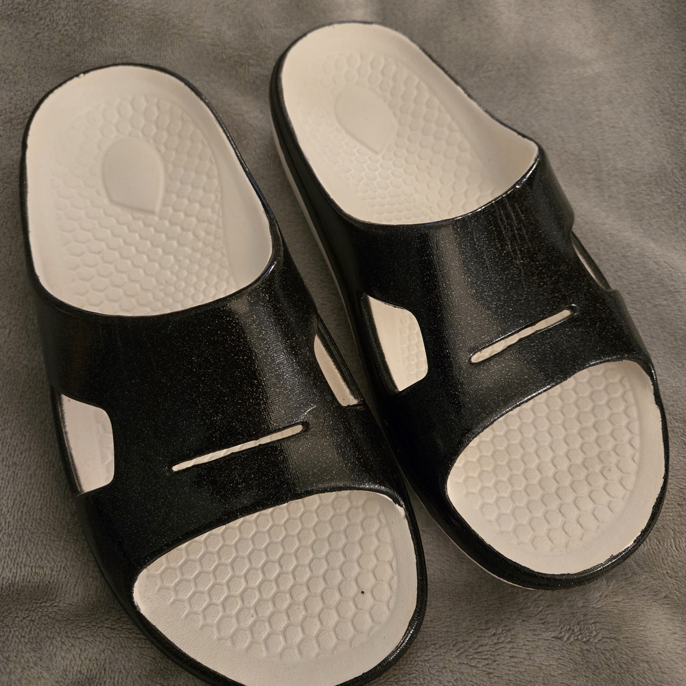 Black Slide Sandals for Women